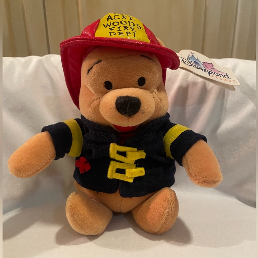 Disney Blue and Red Stuffed Animal Winnie the Pooh